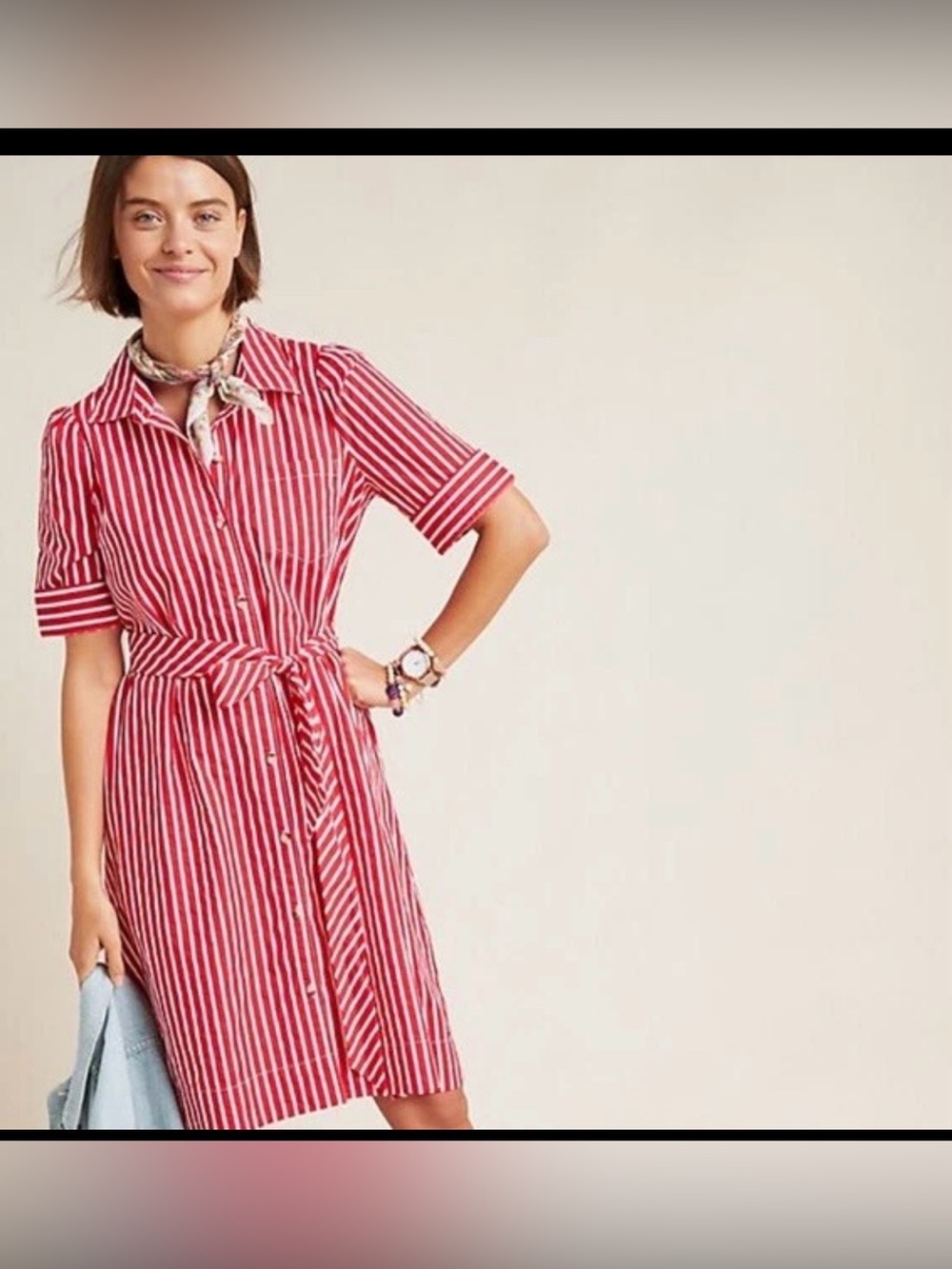 Anthropologie Maeve Kiana Striped Shirt Dress , Small - Picture 2 of 10